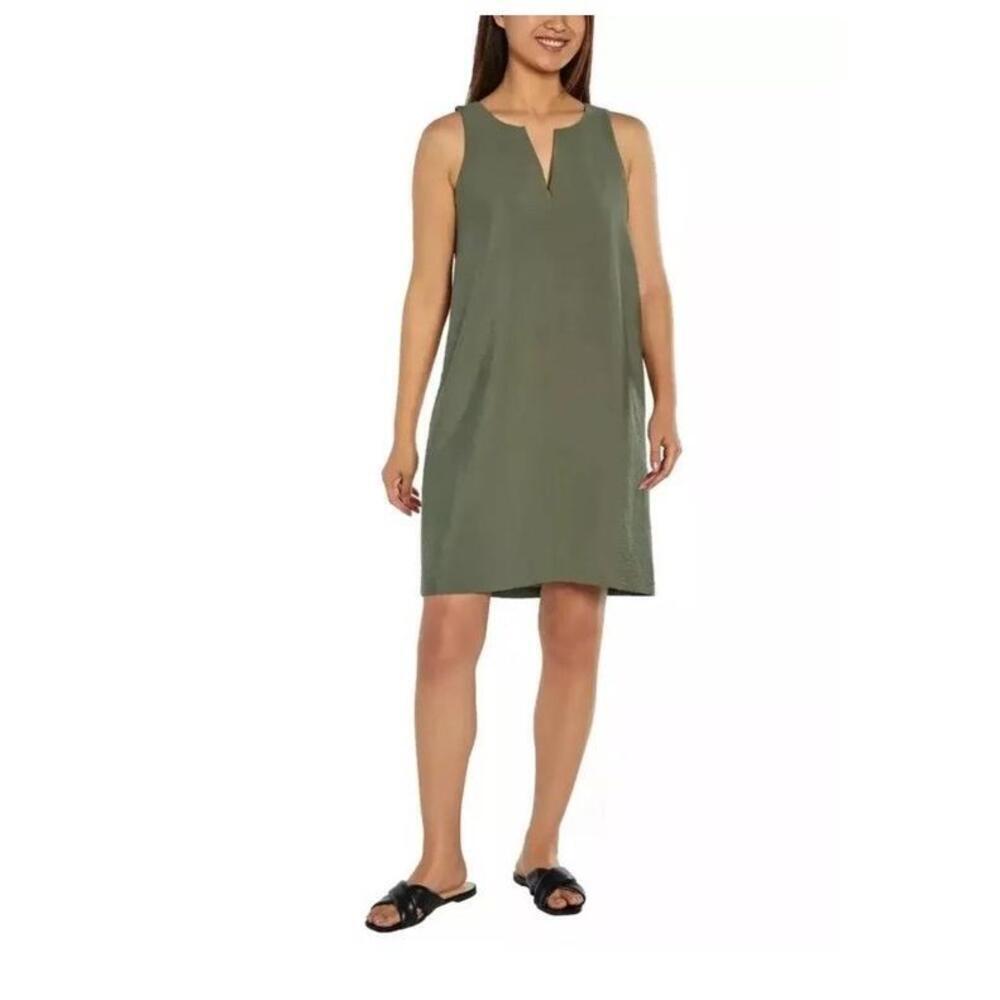 Banana Republic Ladies' Satin Sleeveless Dress, Green, Large AJ9